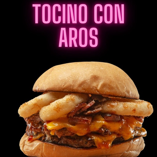 Hamburgesa Tocino y Aros 